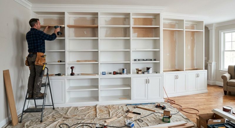 Custom Bookcase Installation in Greensboro, NC